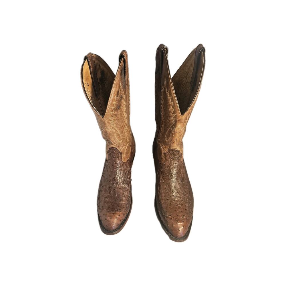 Boot Men's (1505) - Boulet 13" Cowboy Toe Smooth Ostrich Cigar Sz 10 E